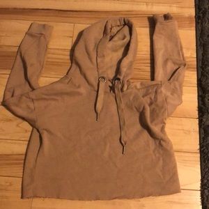 tan cropped hoodie
